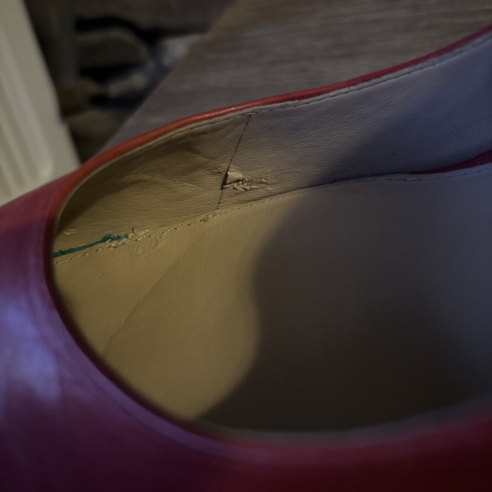 LAUREN RALPH LAUREN STILETTO PUMPS - RED LEATHER - 9.5 B - Picture 12 of 12